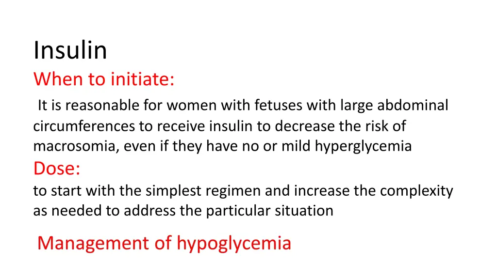 insulin when to initiate it is reasonable