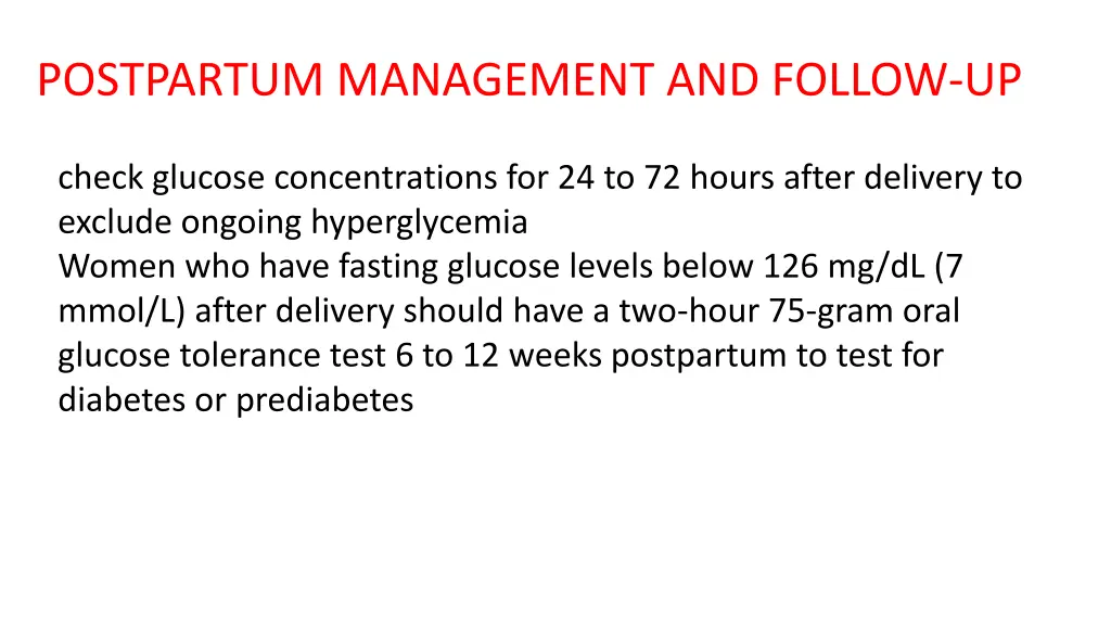 postpartum management and follow up