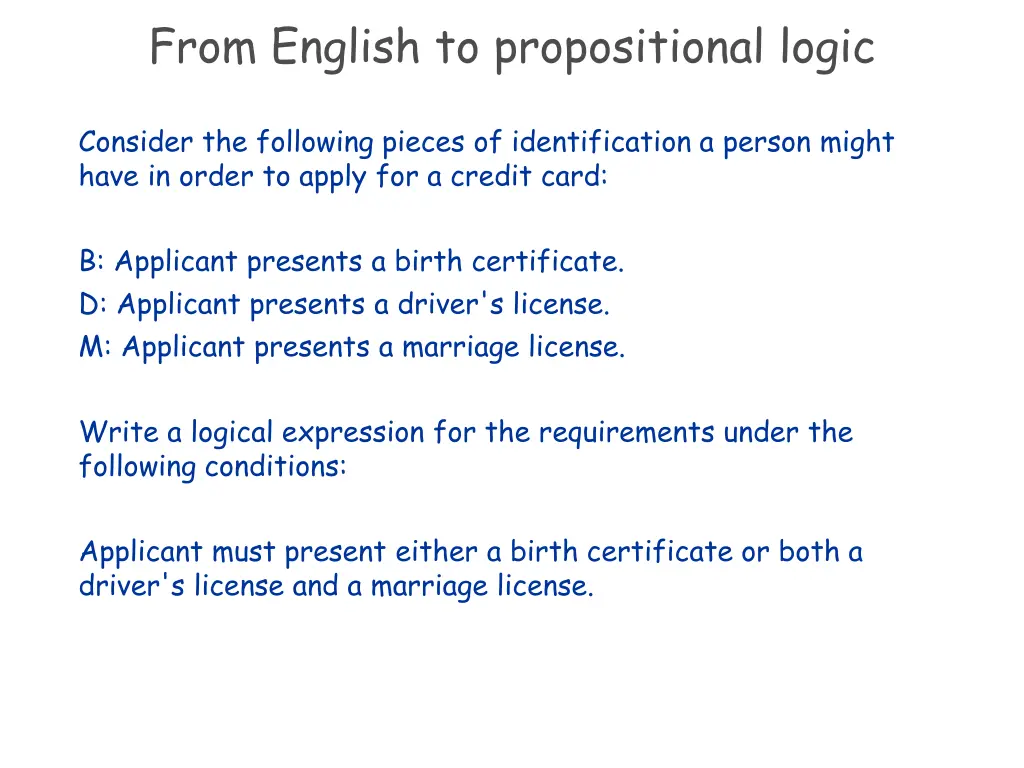 from english to propositional logic 2