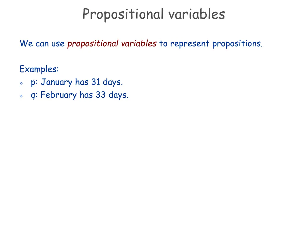 propositional variables