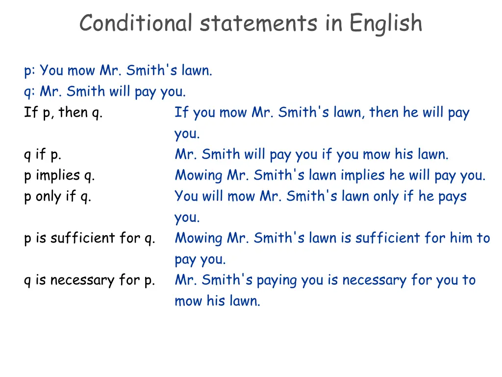 conditional statements in english