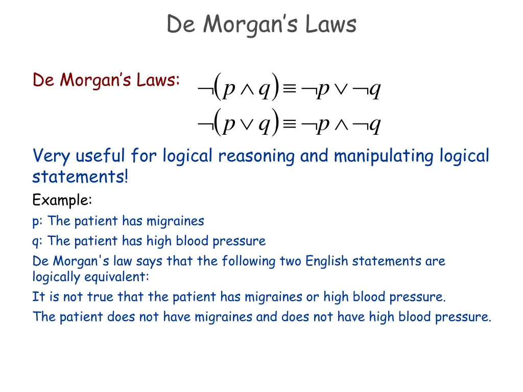 de morgan s laws