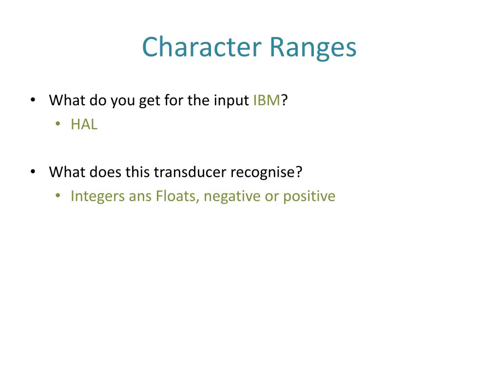 character ranges 1
