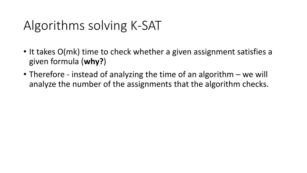 algorithms solving k sat