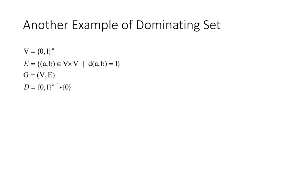another example of dominating set