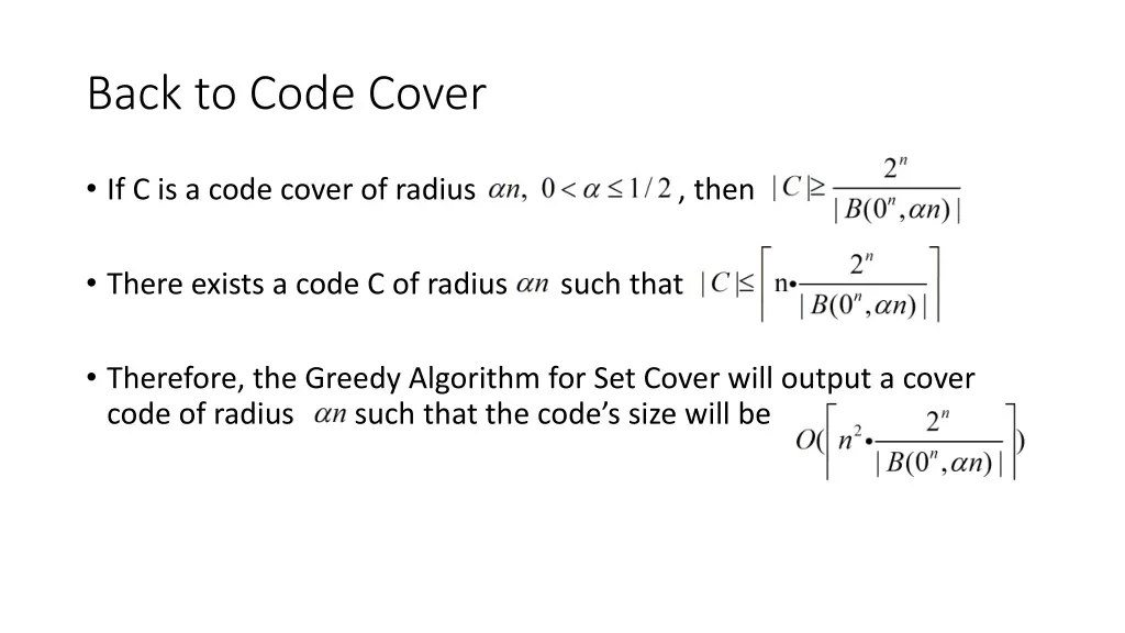 back to code cover