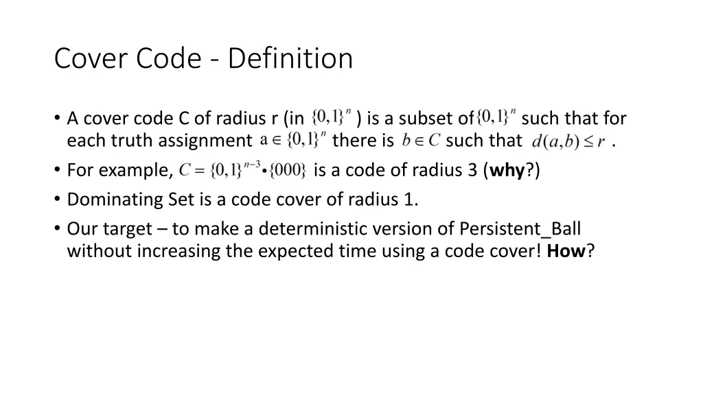cover code definition