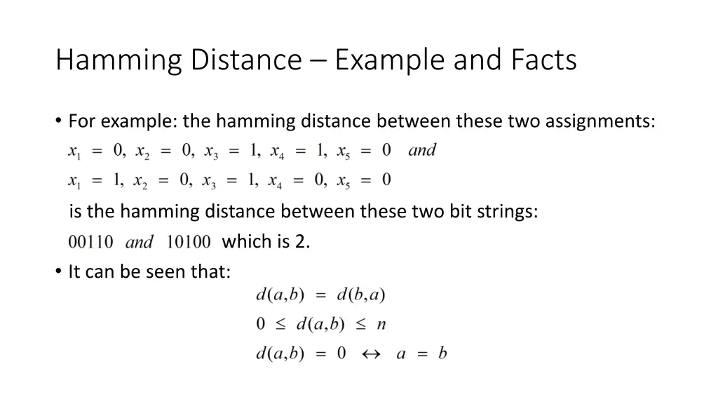 hamming distance example and facts