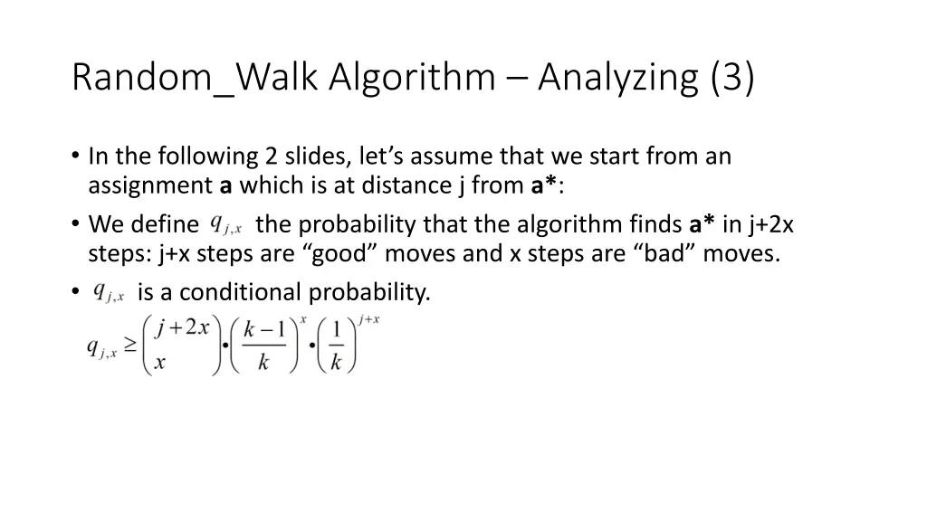random walk algorithm analyzing 3