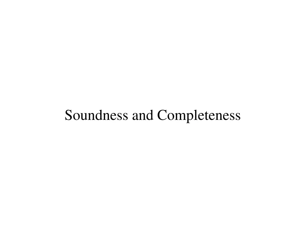 soundness and completeness