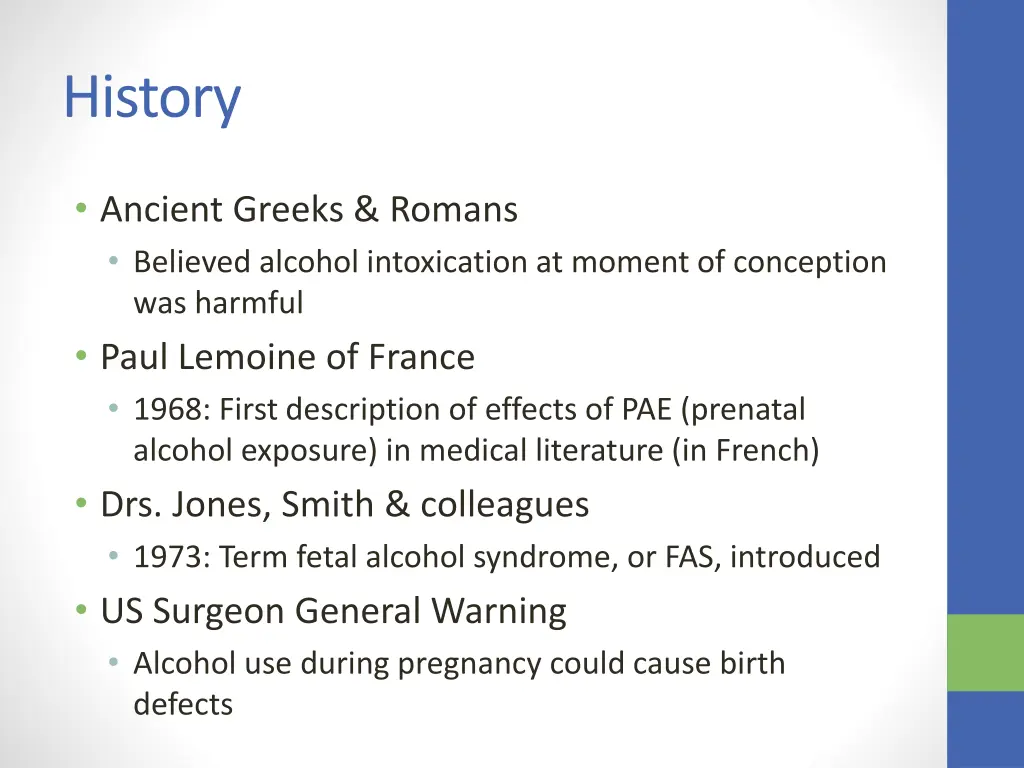 history