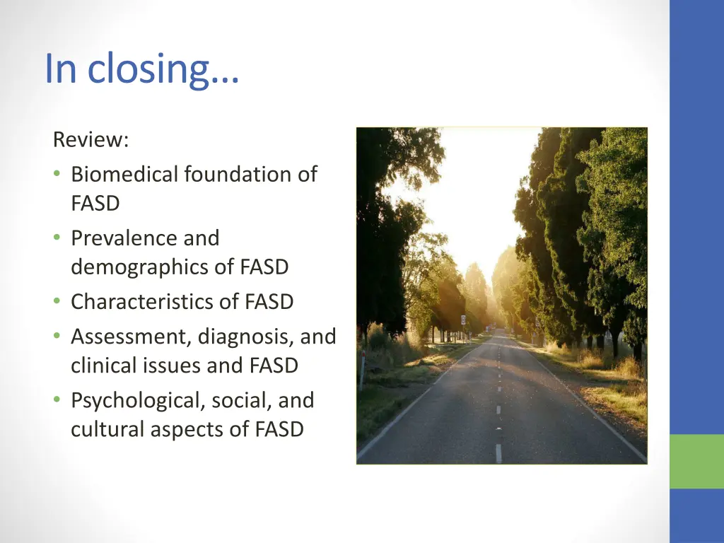 in closing