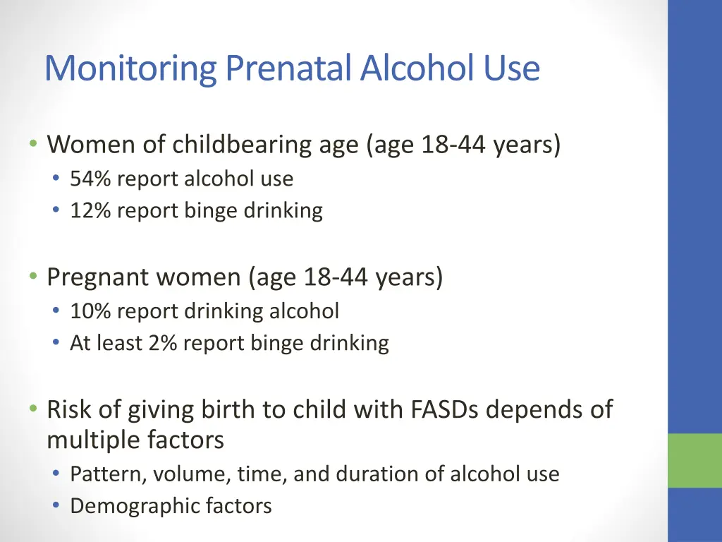 monitoring prenatal alcohol use