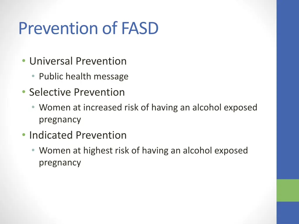 prevention of fasd