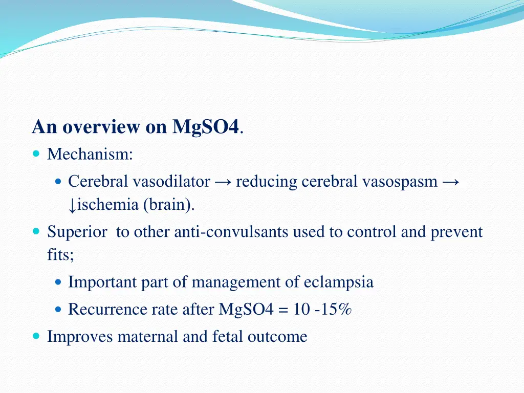 an overview on mgso4 mechanism