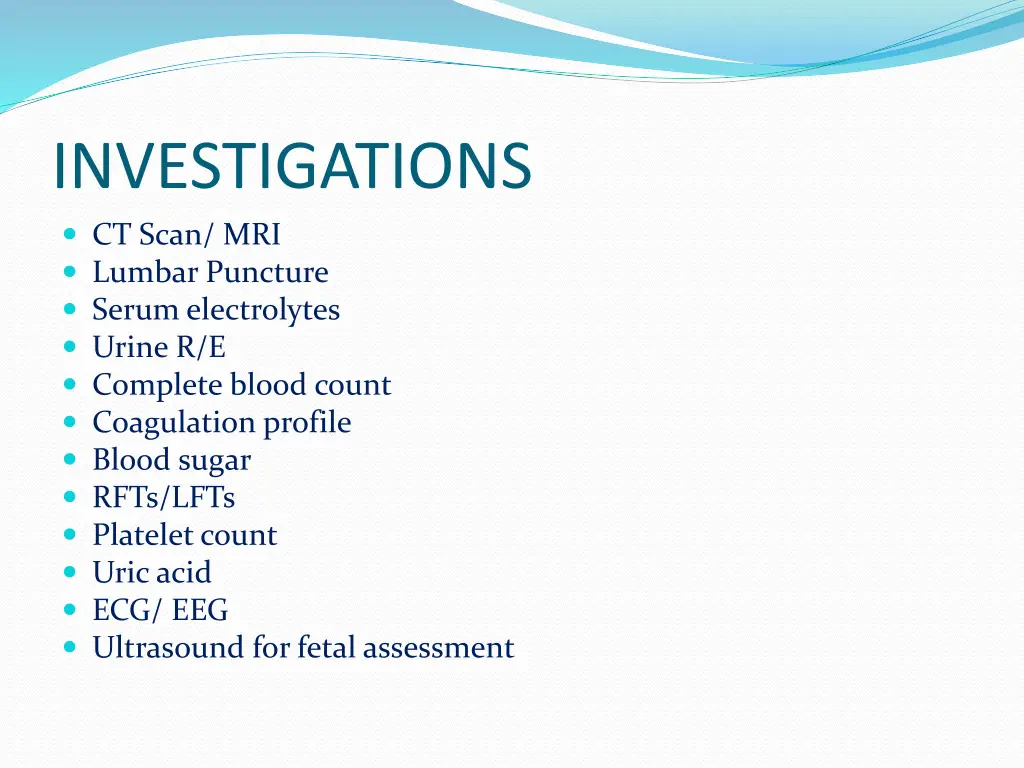 investigations ct scan mri lumbar puncture serum