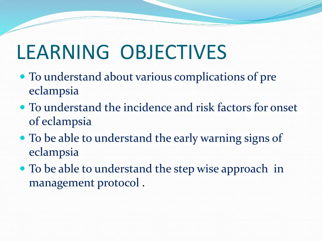 learning objectives