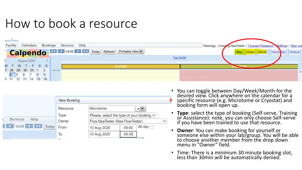 how to book a resource