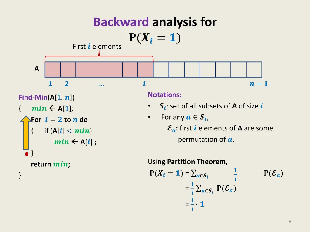backward analysis for first elements 1