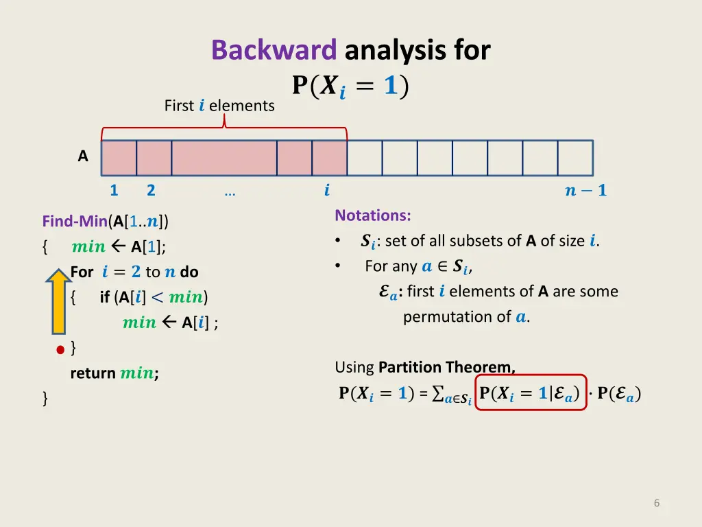 backward analysis for first elements