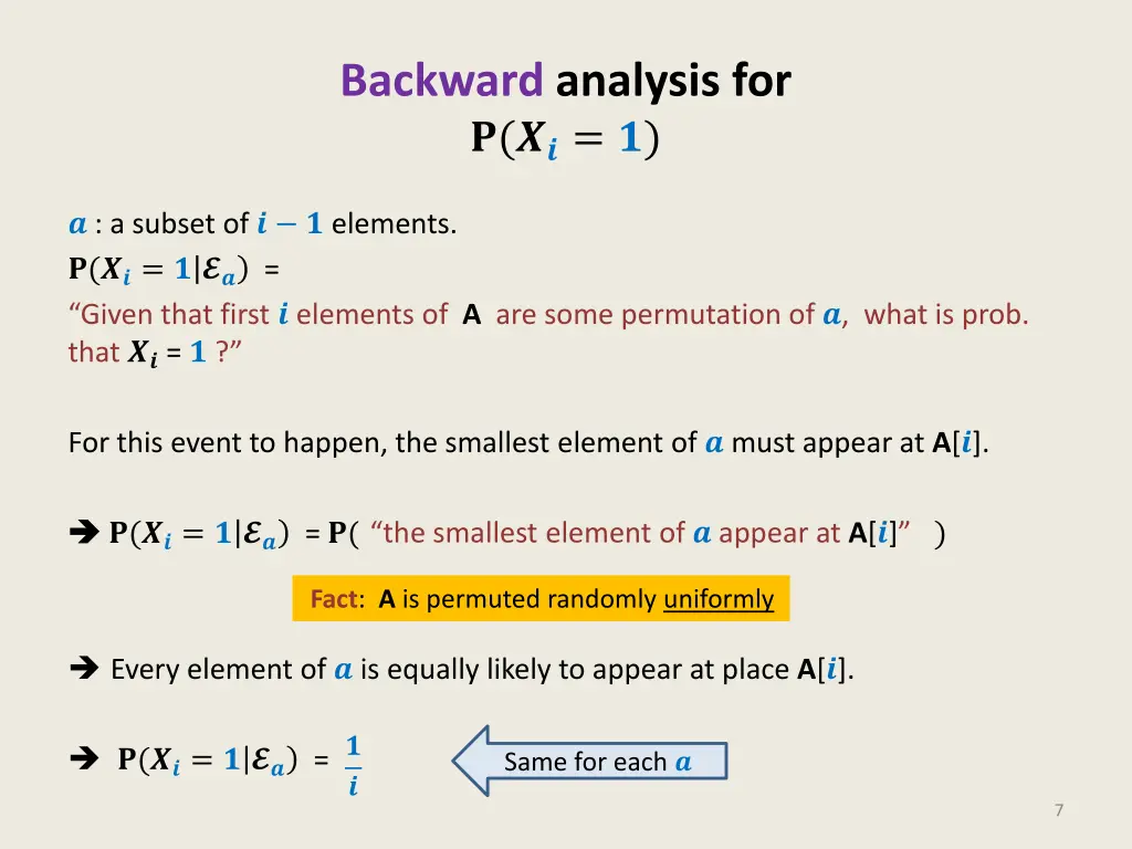 backward analysis for