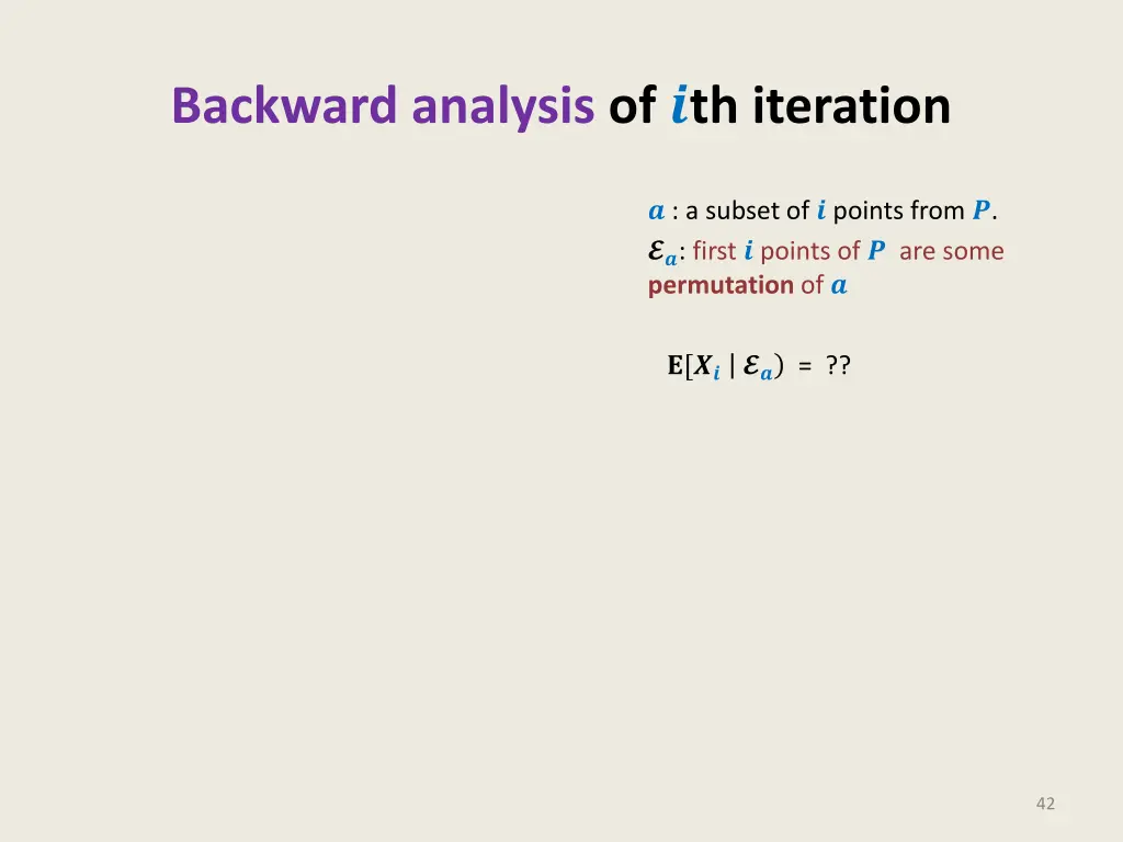 backward analysis of th iteration