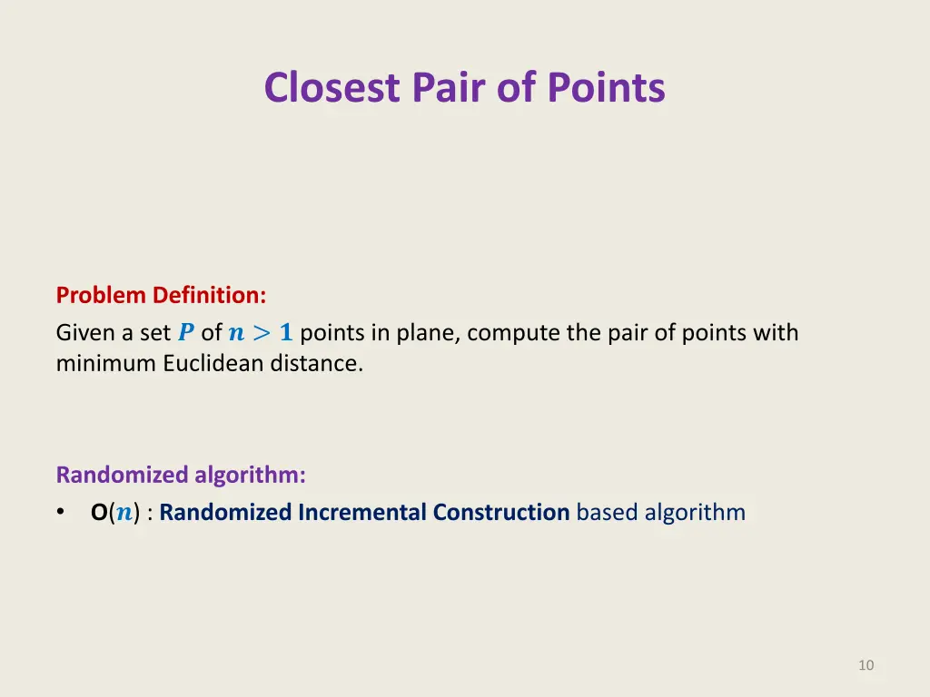 closest pair of points