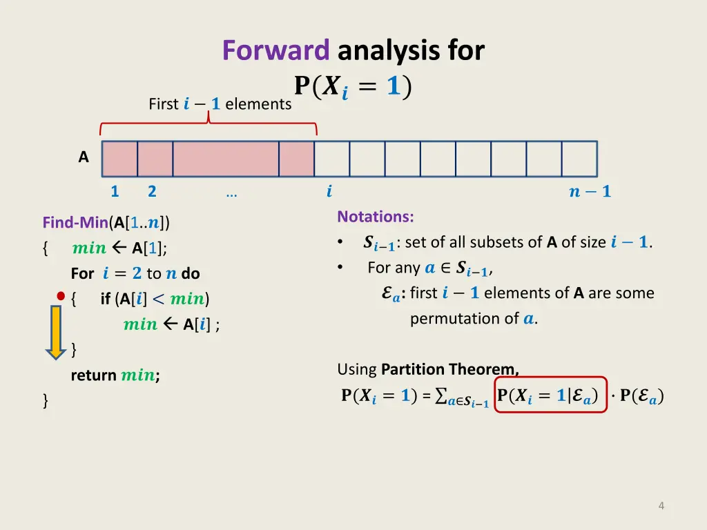 forward analysis for first elements