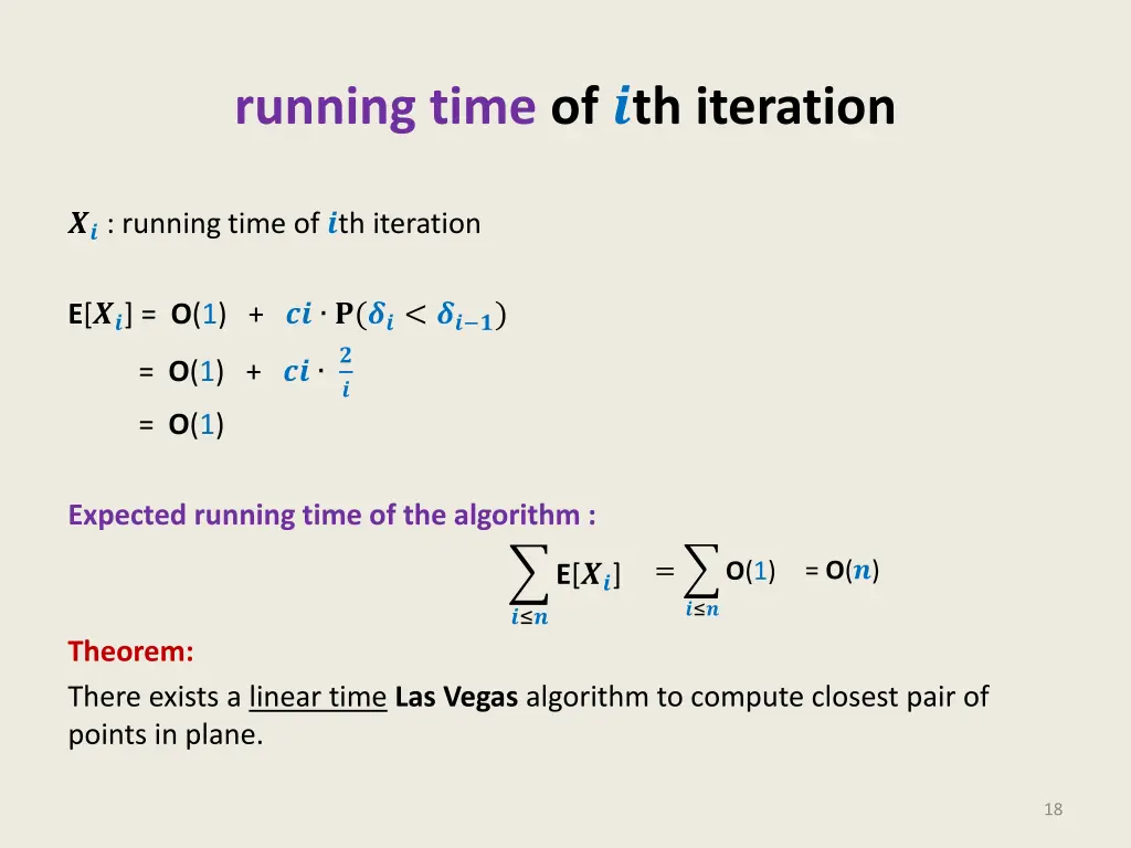 running time of th iteration 1