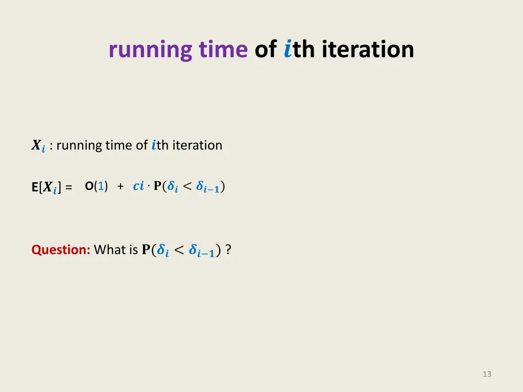 running time of th iteration