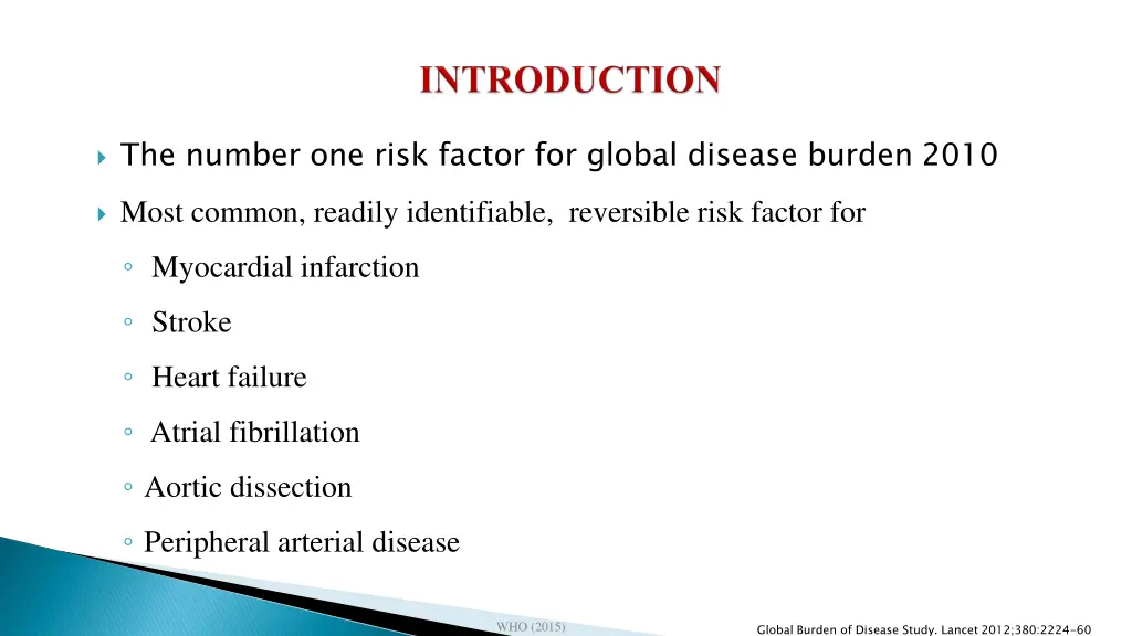 the number one risk factor for global disease