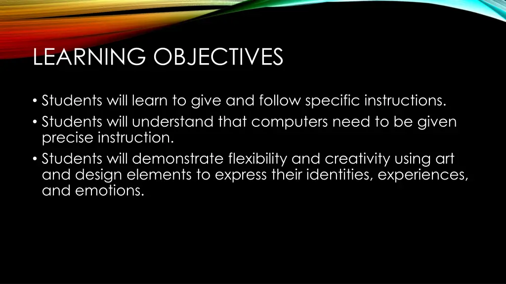 learning objectives