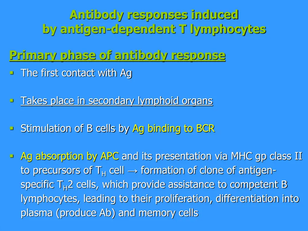 antibody responses induced by antigen dependent