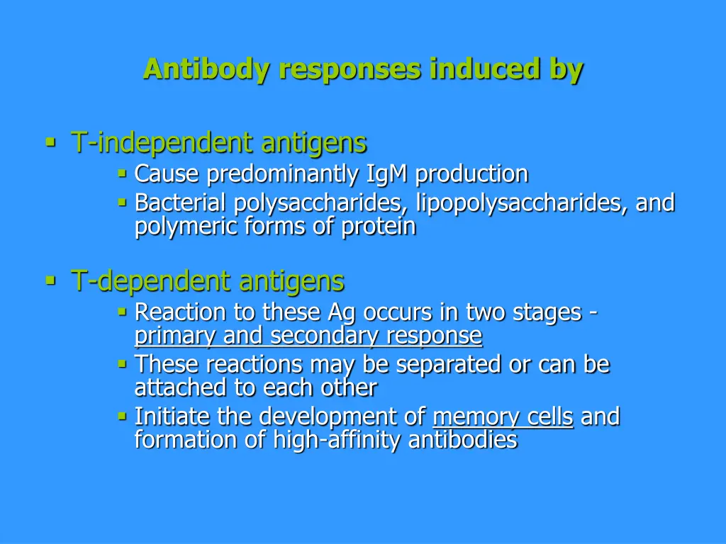 antibody responses induced by