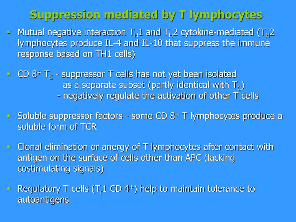suppression mediated by t lymphocytes