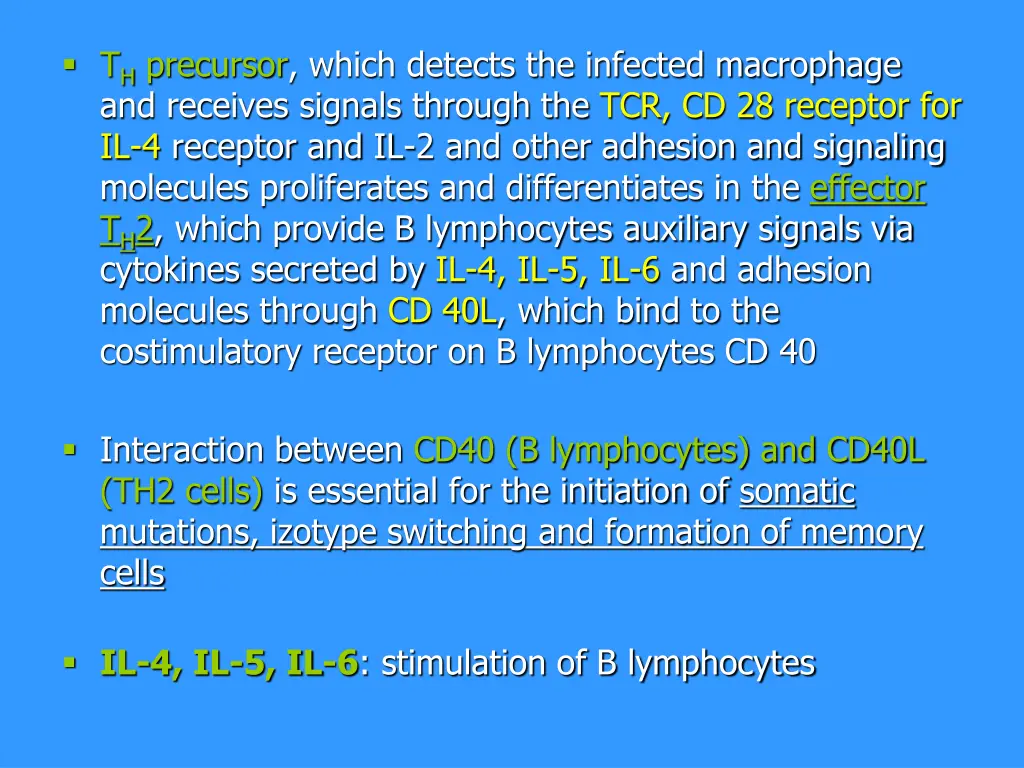 t h precursor which detects the infected