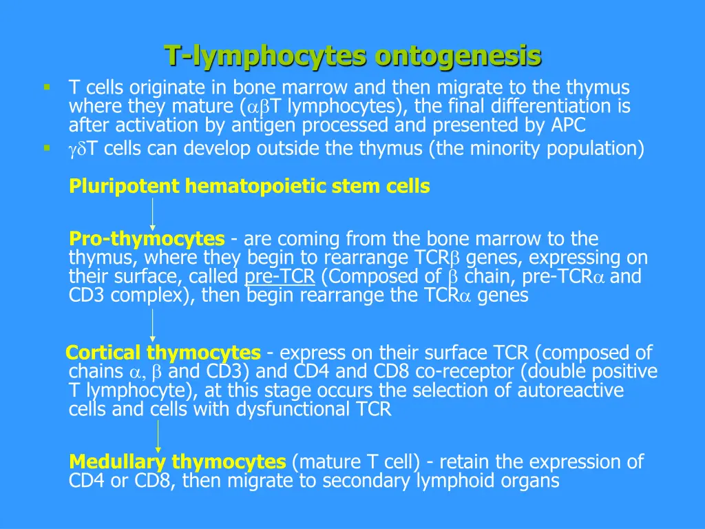 t lymphocytes ontogenesis t cells originate