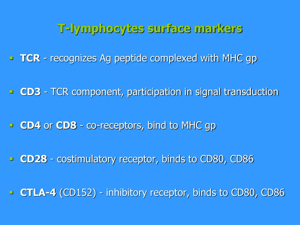 t lymphocytes surface markers