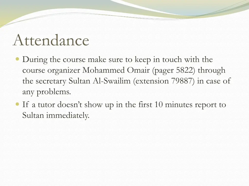 attendance 1