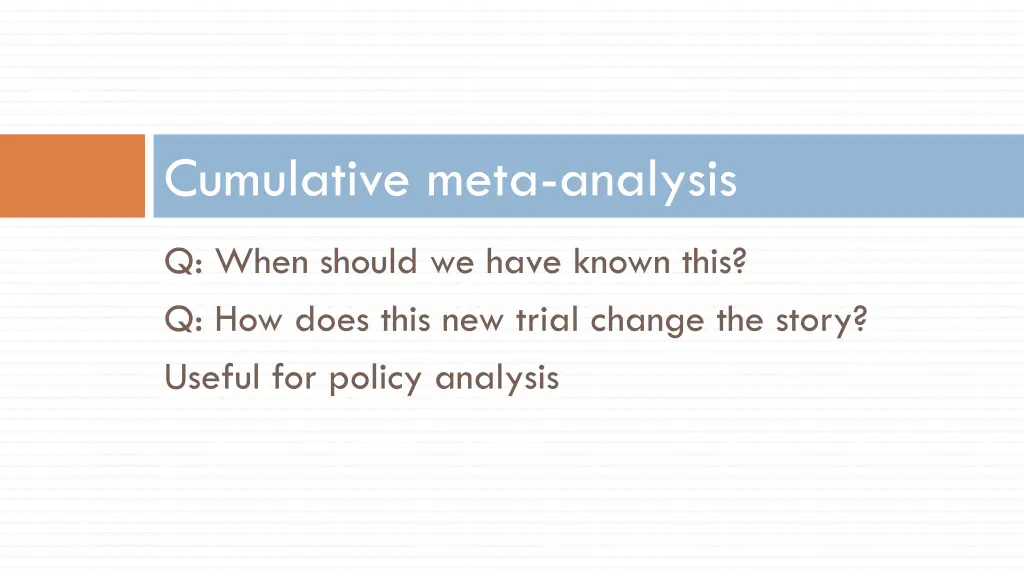 cumulative meta analysis