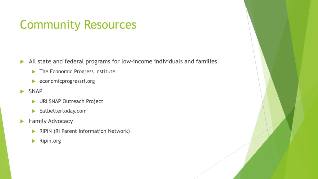 community resources