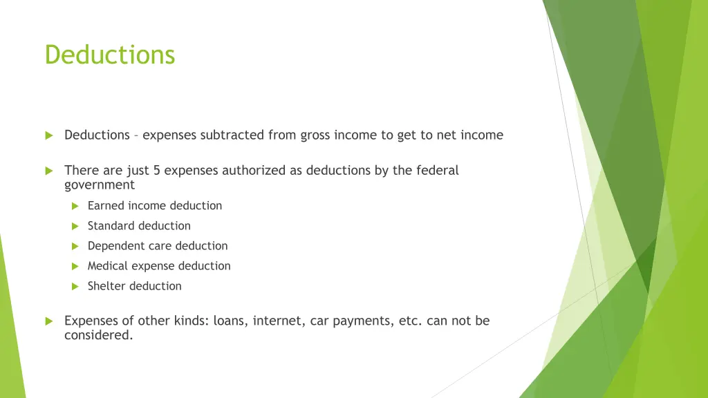 deductions