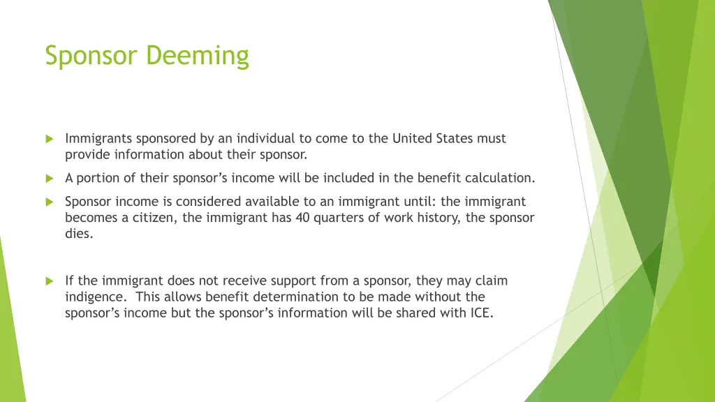 sponsor deeming