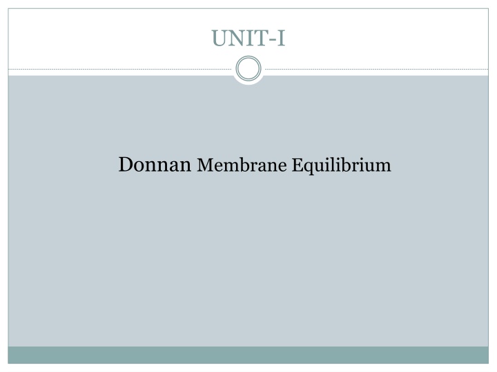 unit i