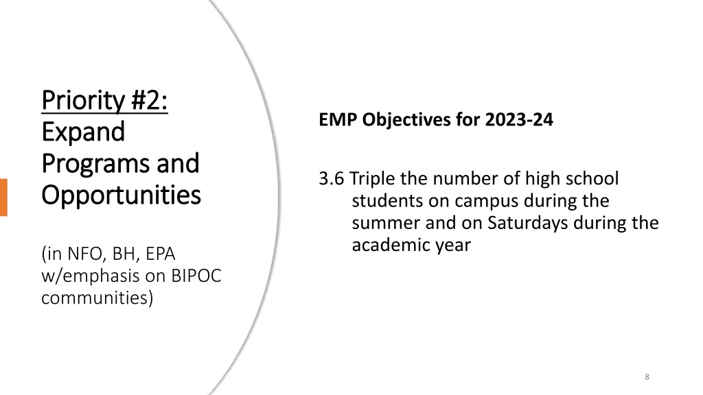 priority 2 priority 2 expand expand programs