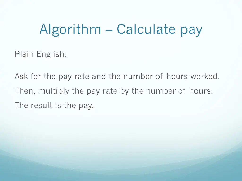 algorithm calculate pay