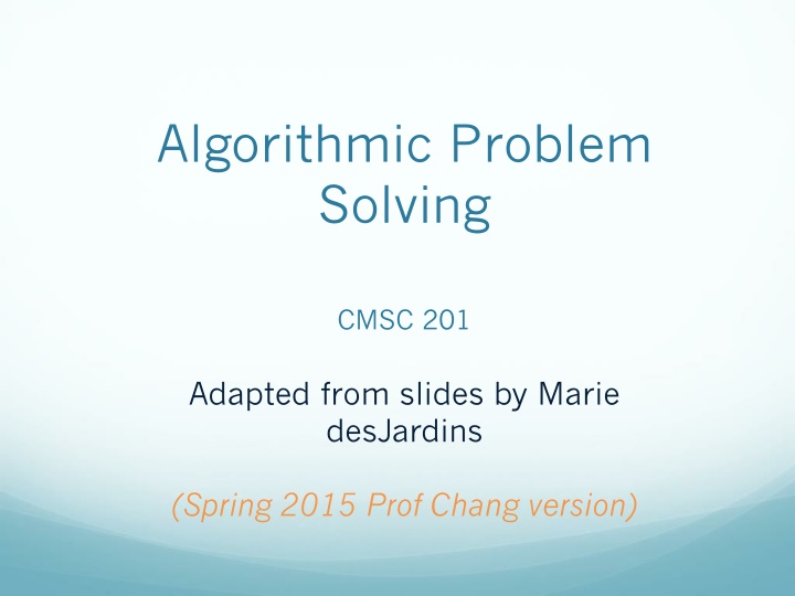 algorithmic problem solving