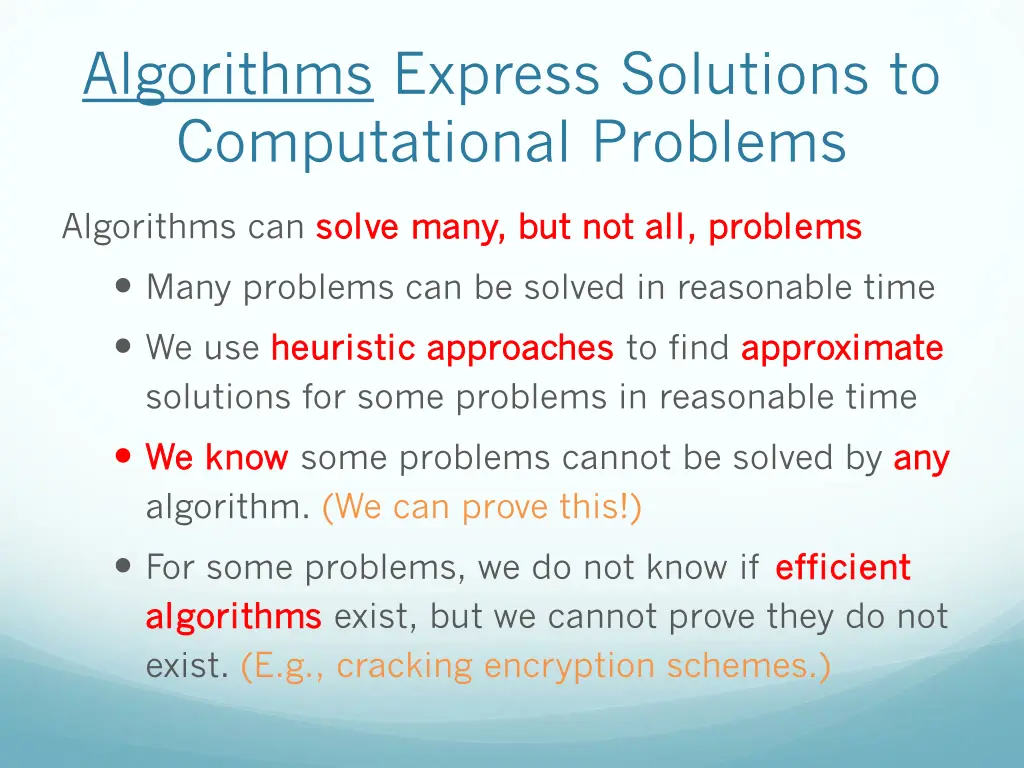 algorithms express solutions to computational 1