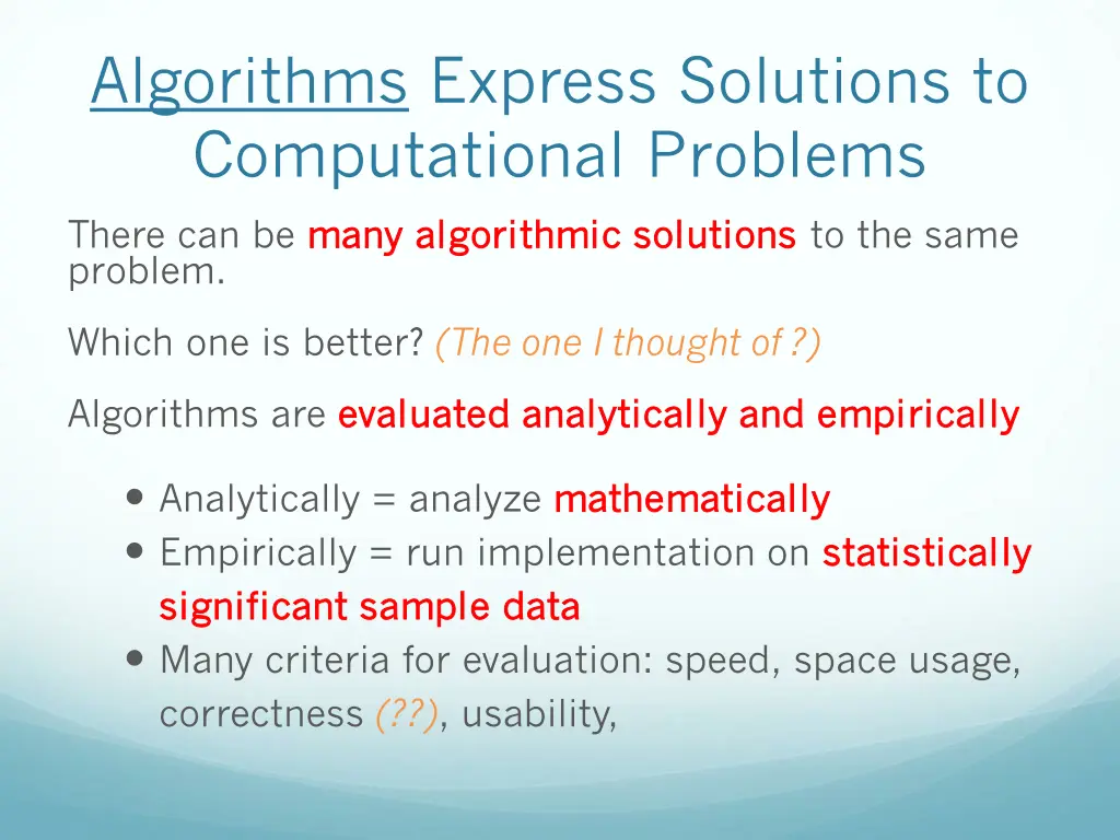 algorithms express solutions to computational 2