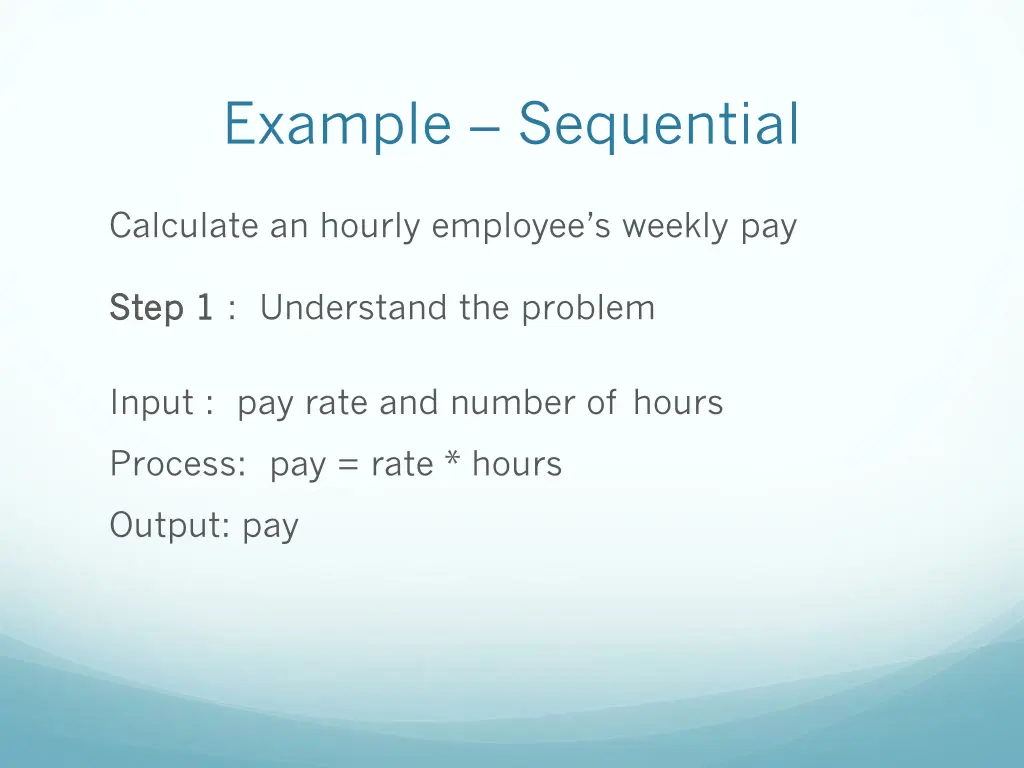 example sequential